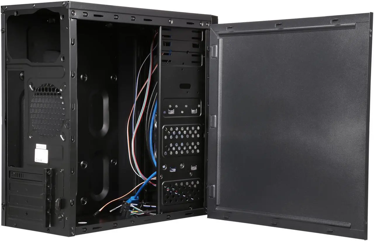 Alt view image 6 of 9 - XION Gaming Series XON-310_BK Black with Blue LED Light Steel / Plastic Micro ATX Mid Tower Computer Case