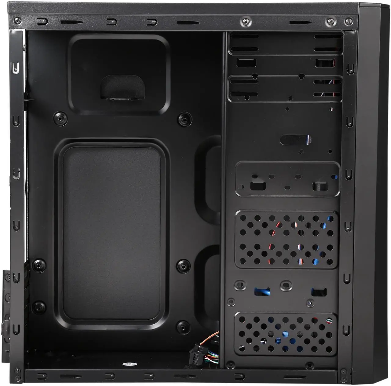 Alt view image 7 of 9 - XION Gaming Series XON-310_BK Black with Blue LED Light Steel / Plastic Micro ATX Mid Tower Computer Case