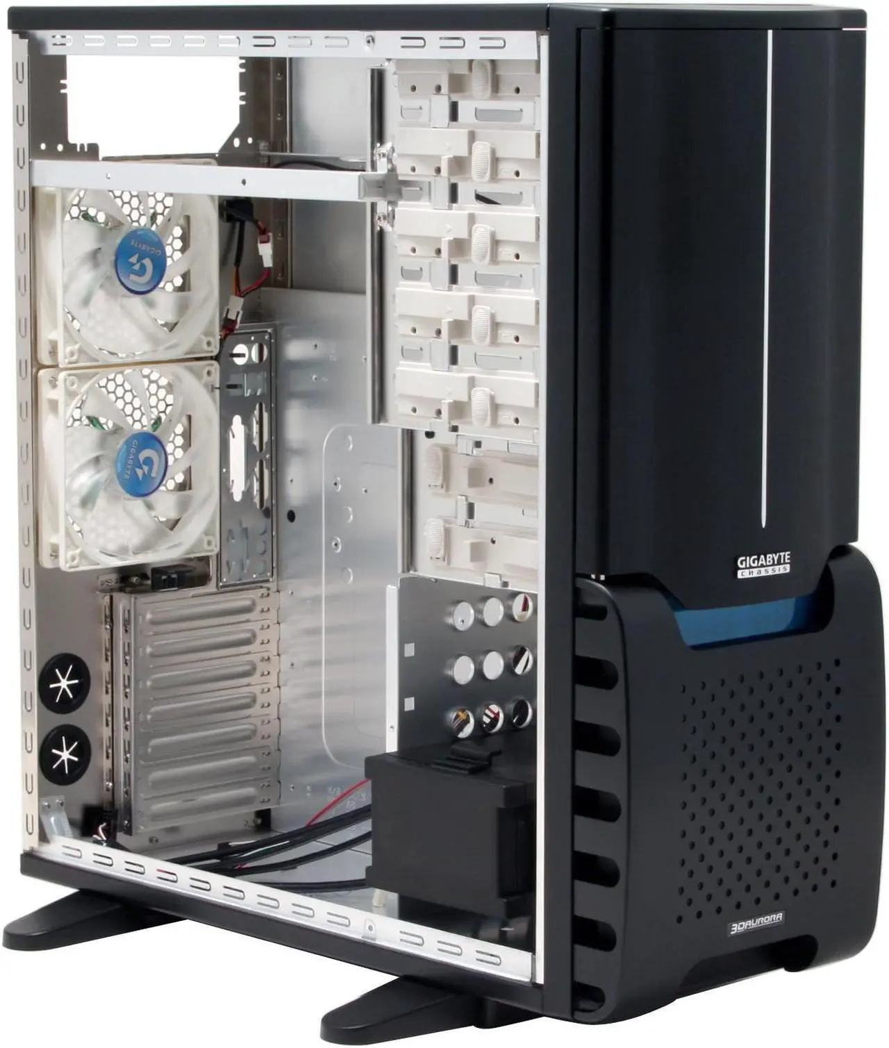 Alt view image 10 of 14 - GIGABYTE 3D AURORA GZ-FSCA1-ANB Black Aluminum ATX Full Tower Computer Case