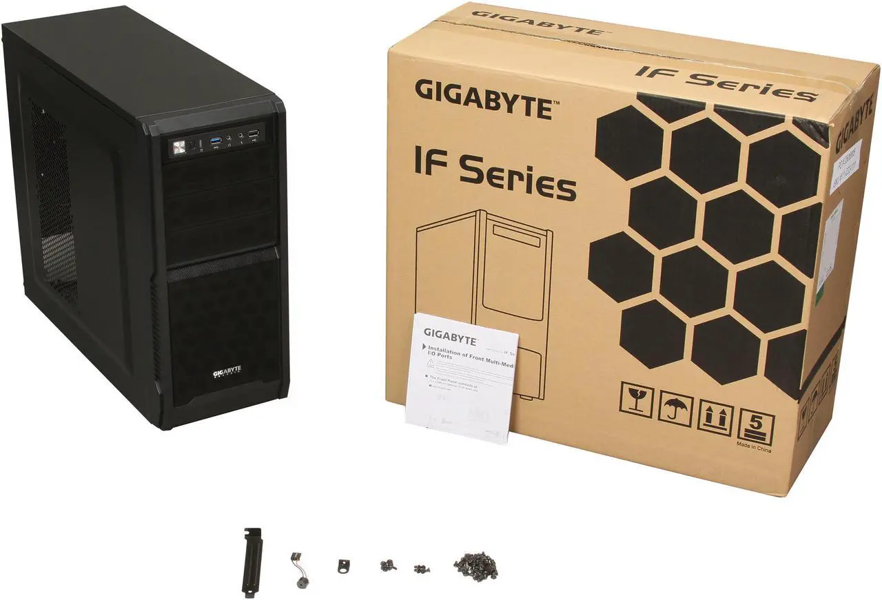 Alt view image 9 of 9 - GIGABYTE GZ-ZIF138R Black ABS+MESH / 0.5mm SGCC ATX Mid Tower Computer Case