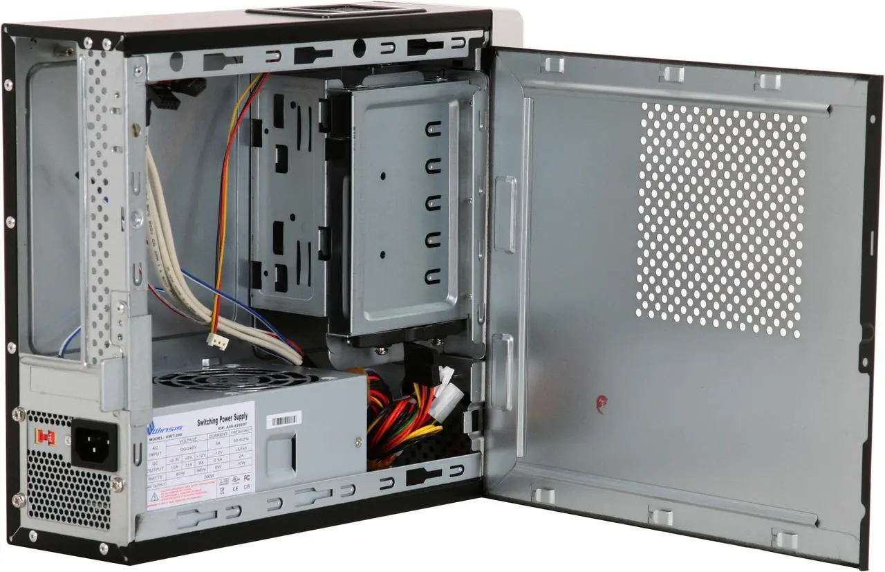 Alt view image 6 of 14 - Winsis Wi-01 Black SGCC / ABS Mini-ITX Tower Computer Case 200W Power Supply