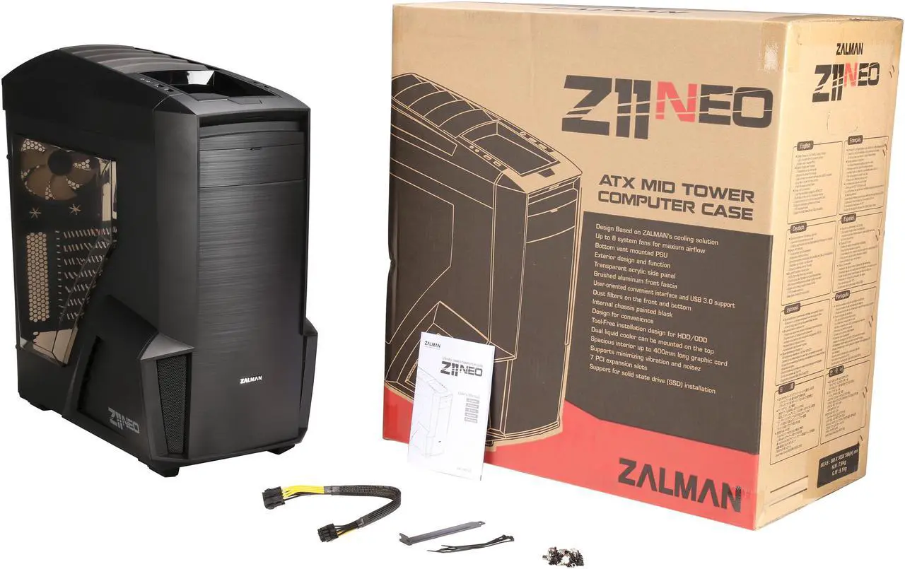 Alt view image 10 of 9 - ZALMAN Z11 NEO Black ATX Mid Tower Computer Case