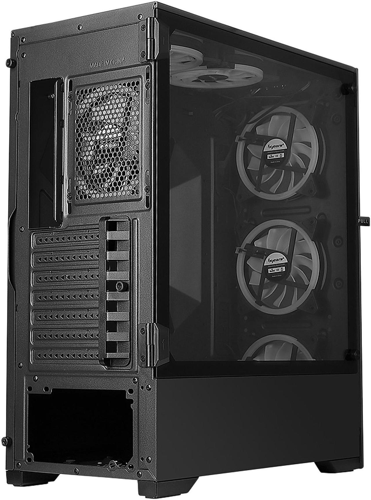 Alt view image 13 of 18 - Bgears b-Voguish-RGB Black Steel / Tempered Glass ATX Mid Tower Computer Case with 6 x 120mm ARGB Fan