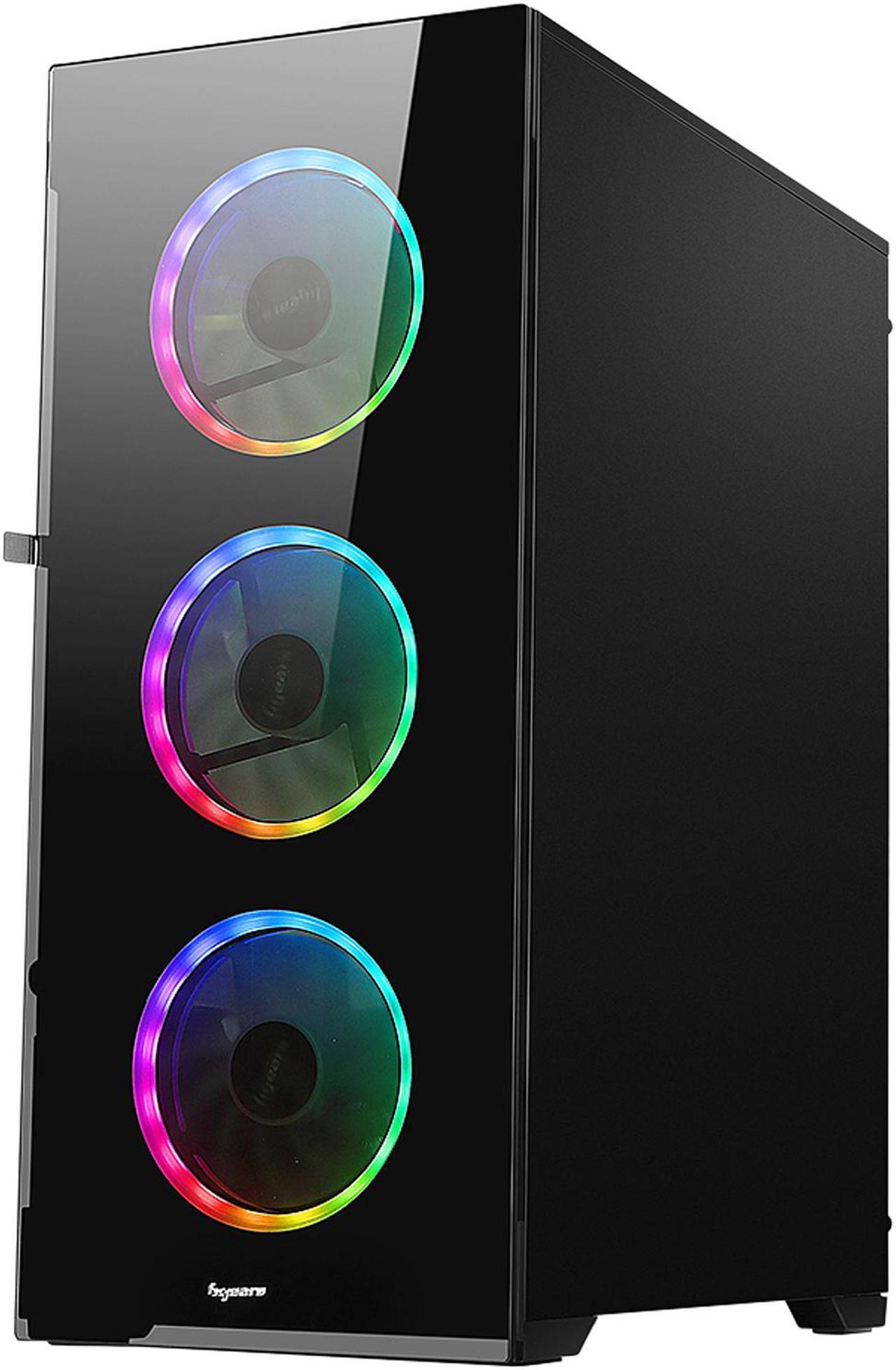 Alt view image 3 of 18 - Bgears b-Voguish-RGB Black Steel / Tempered Glass ATX Mid Tower Computer Case with 6 x 120mm ARGB Fan