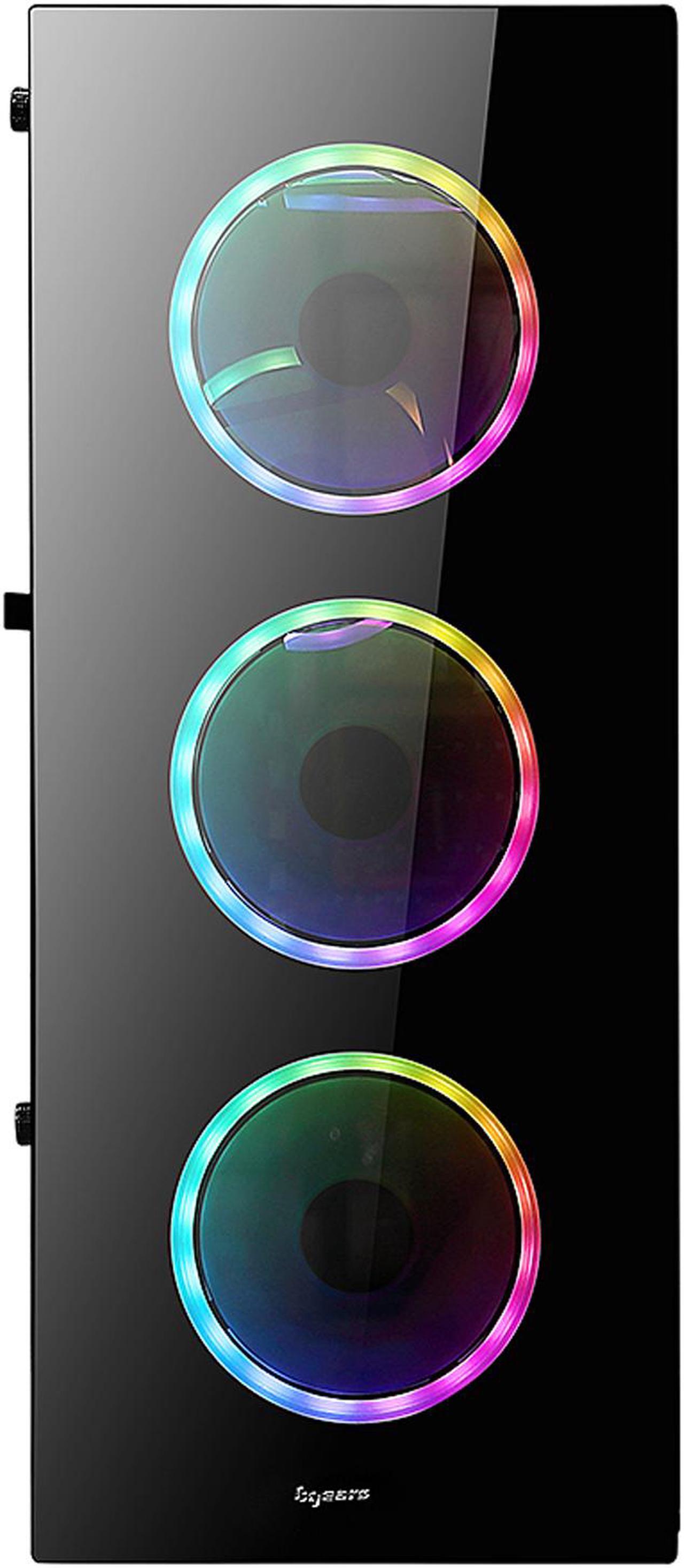 Alt view image 2 of 18 - Bgears b-Voguish-RGB Black Steel / Tempered Glass ATX Mid Tower Computer Case with 6 x 120mm ARGB Fan