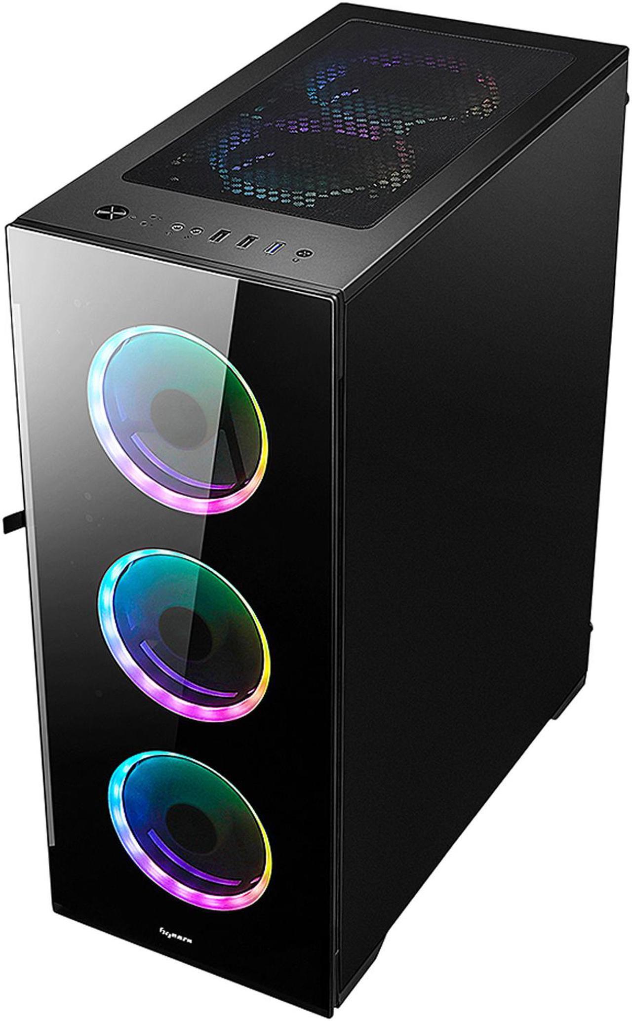 Alt view image 10 of 18 - Bgears b-Voguish-RGB Black Steel / Tempered Glass ATX Mid Tower Computer Case with 6 x 120mm ARGB Fan