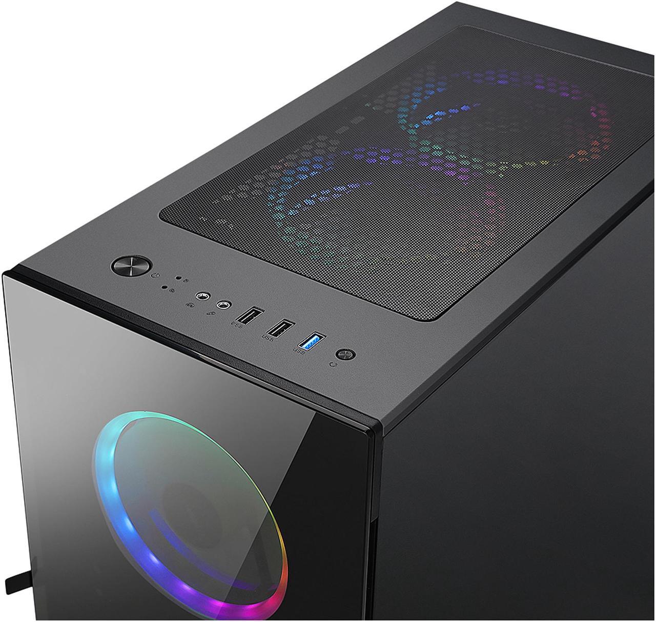 Alt view image 11 of 18 - Bgears b-Voguish-RGB Black Steel / Tempered Glass ATX Mid Tower Computer Case with 6 x 120mm ARGB Fan