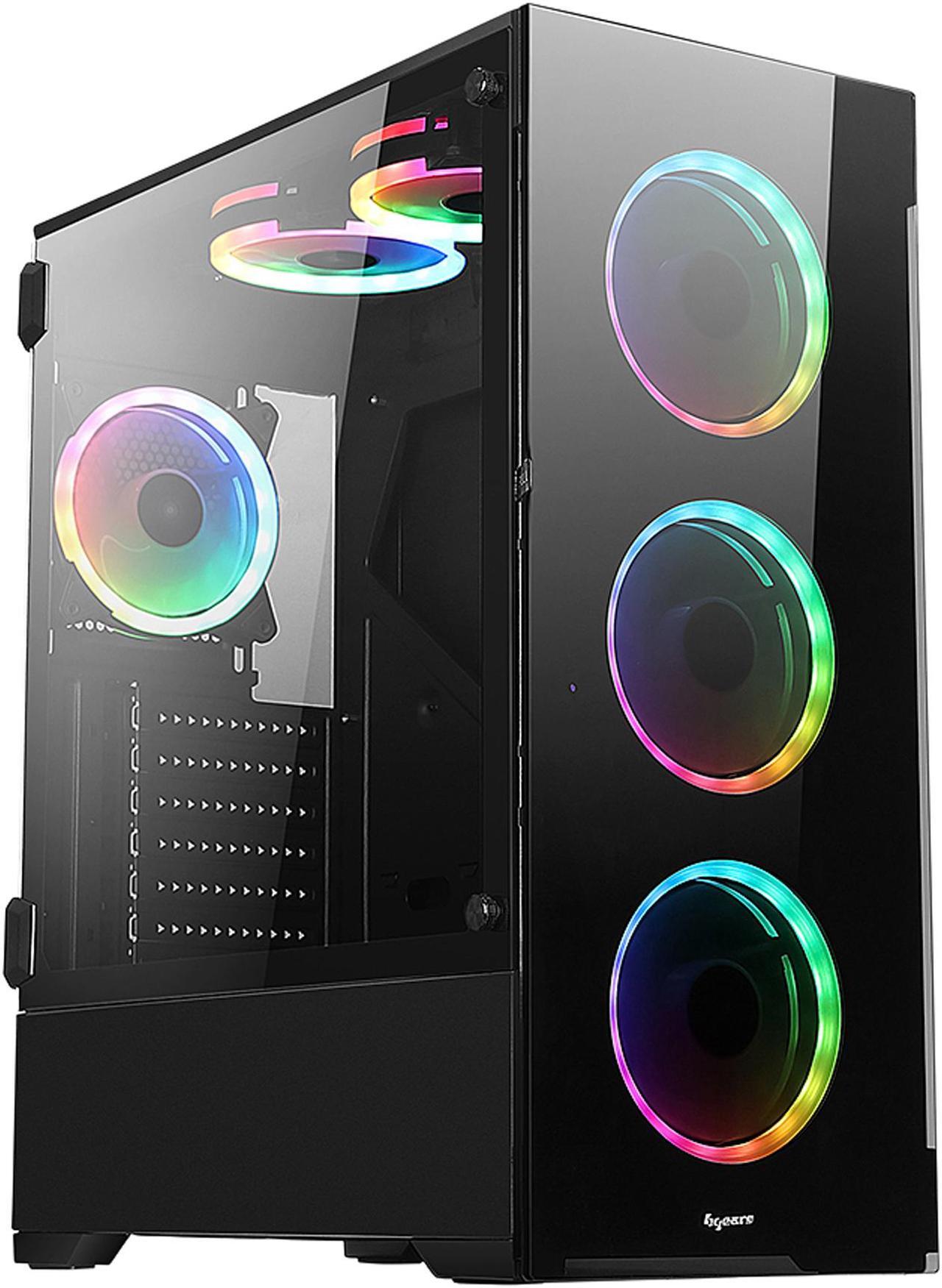 Main image of Bgears b-Voguish-RGB Black Steel / Tempered Glass ATX Mid Tower Computer Case with 6 x 120mm ARGB Fan