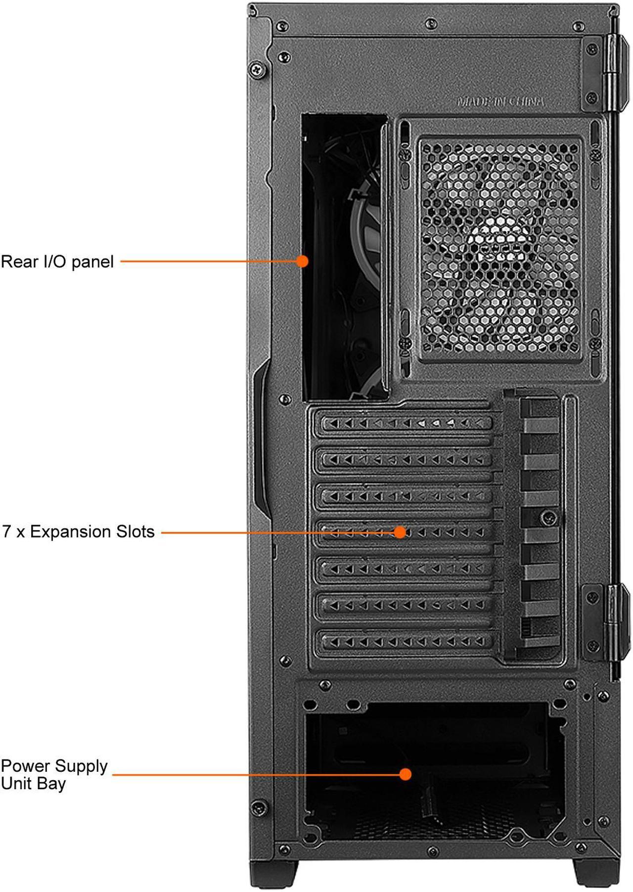 Alt view image 15 of 18 - Bgears b-Voguish-RGB Black Steel / Tempered Glass ATX Mid Tower Computer Case with 6 x 120mm ARGB Fan