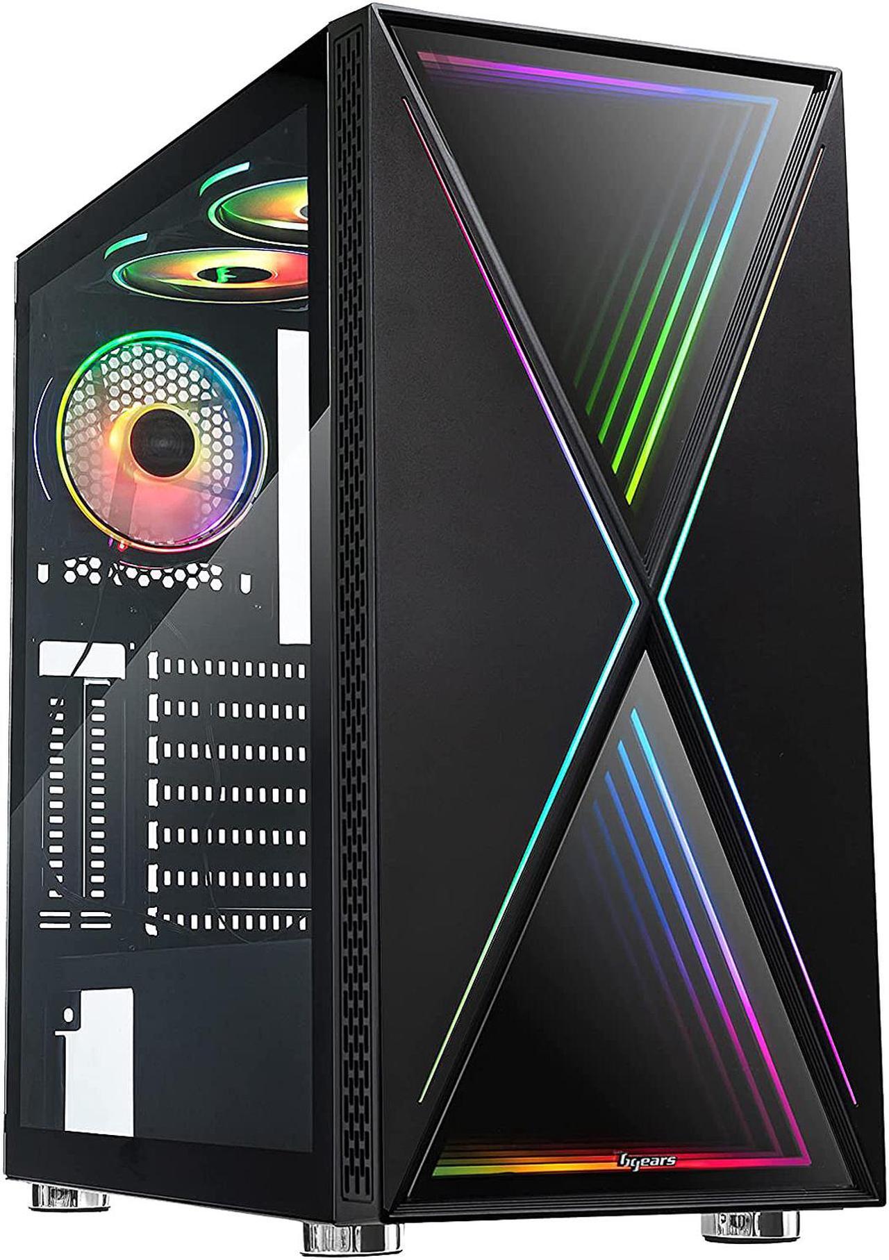 Alt view image 9 of 20 - Bgears b-BlackWidow RGB Black Black ATX Tower Computer Case