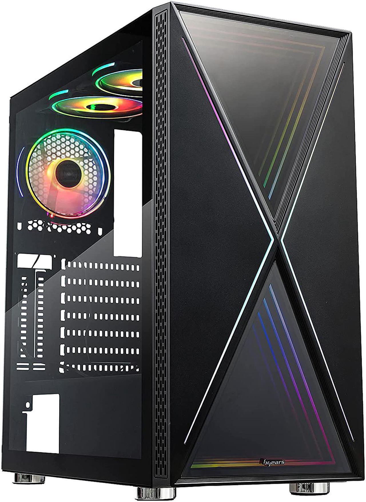Alt view image 8 of 20 - Bgears b-BlackWidow RGB Black Black ATX Tower Computer Case