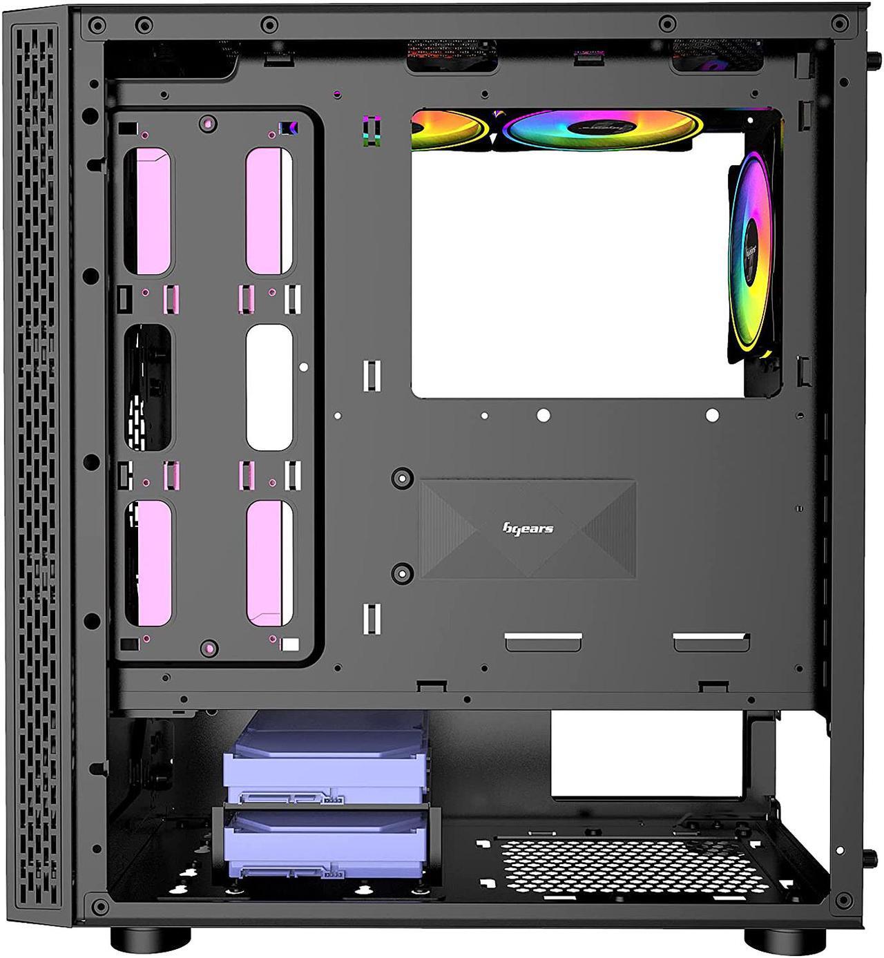 Alt view image 13 of 20 - Bgears b-BlackWidow RGB Black Black ATX Tower Computer Case