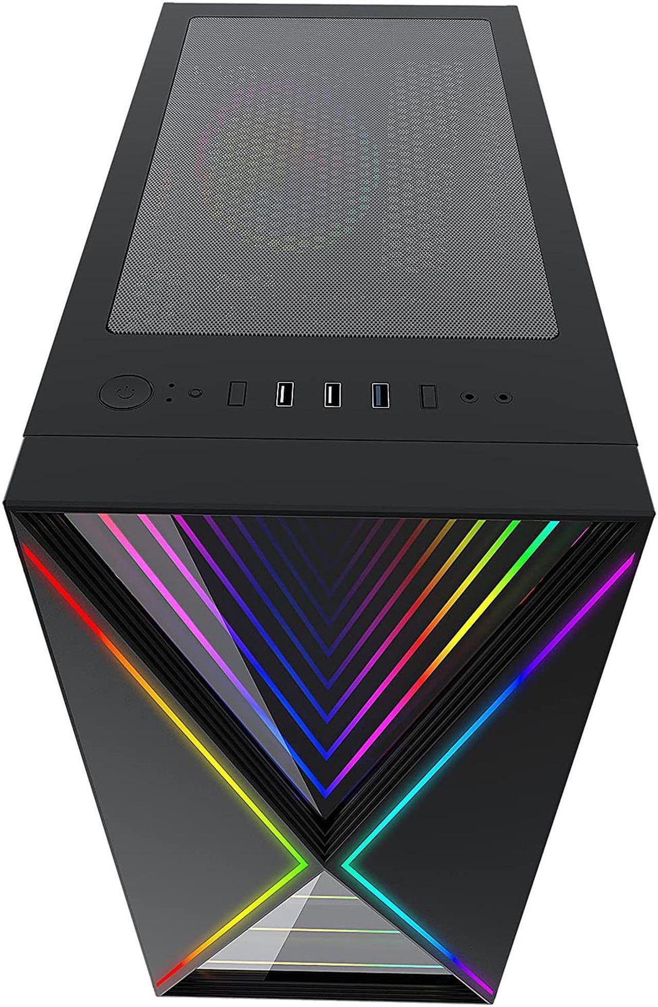 Alt view image 6 of 20 - Bgears b-BlackWidow RGB Black Black ATX Tower Computer Case