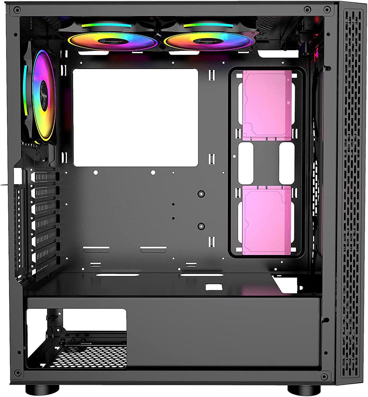 Alt view image 14 of 20 - Bgears b-BlackWidow RGB Black Black ATX Tower Computer Case