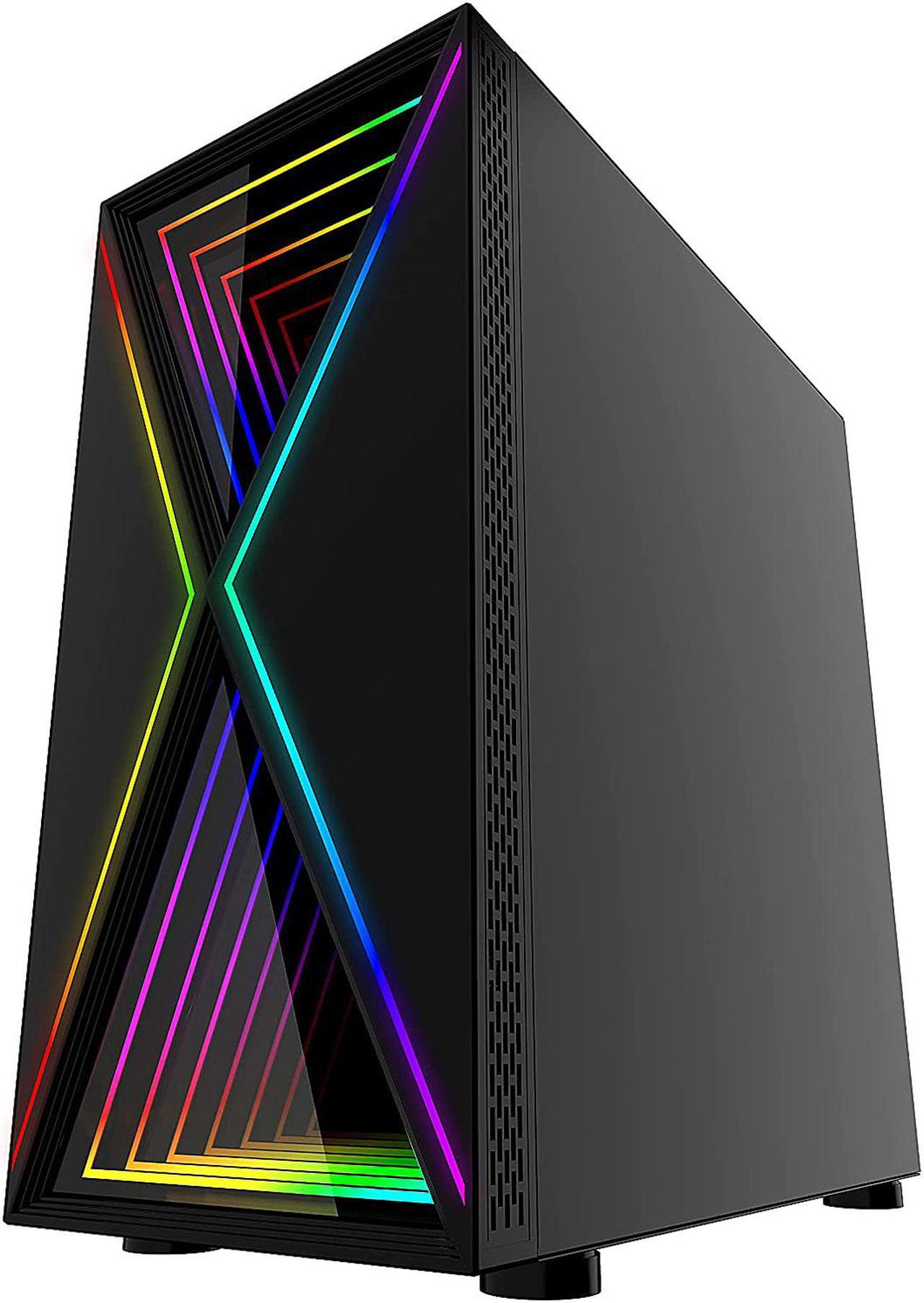 Alt view image 7 of 20 - Bgears b-BlackWidow RGB Black Black ATX Tower Computer Case