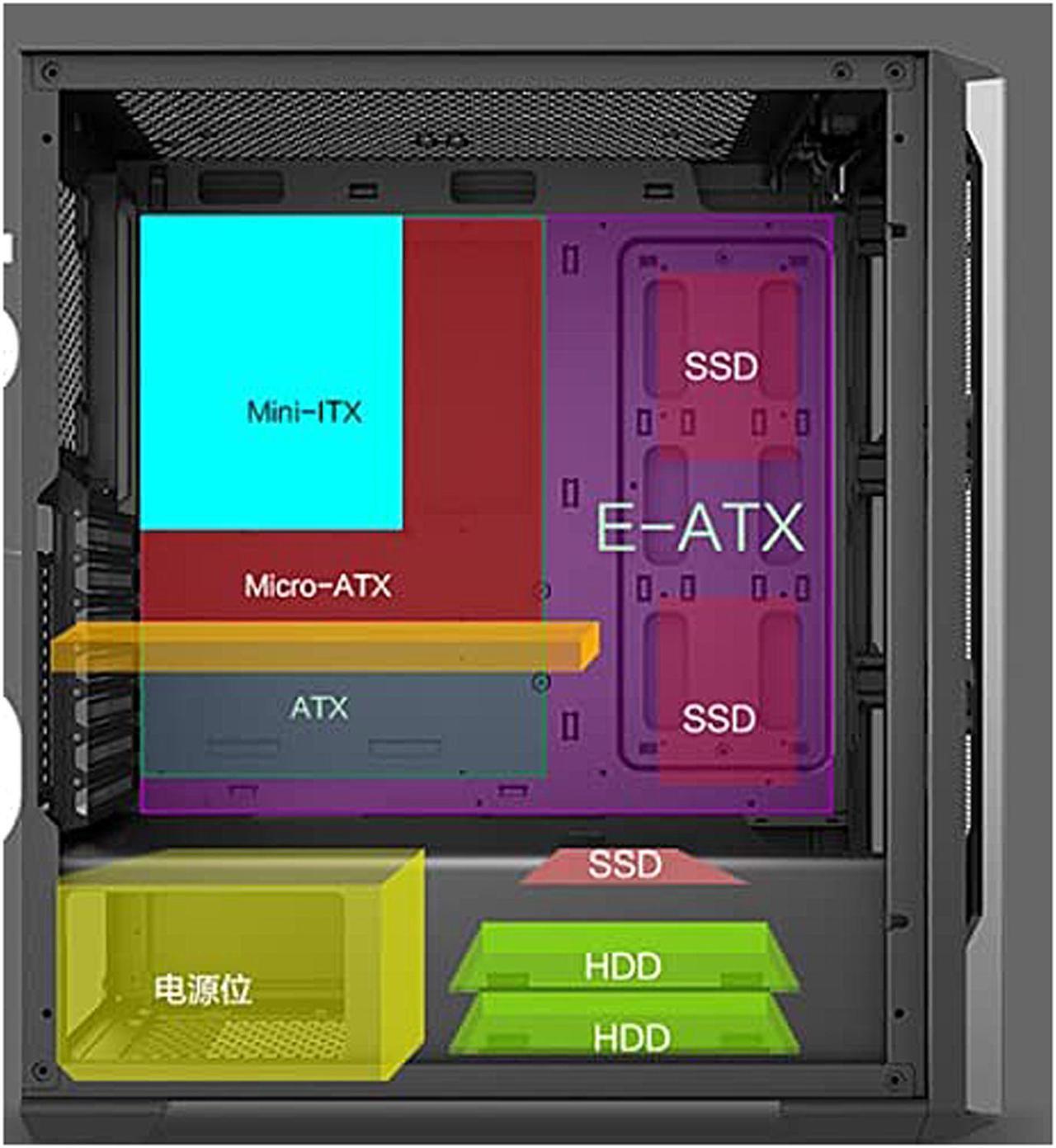Alt view image 15 of 20 - Bgears b-BlackWidow RGB Black Black ATX Tower Computer Case