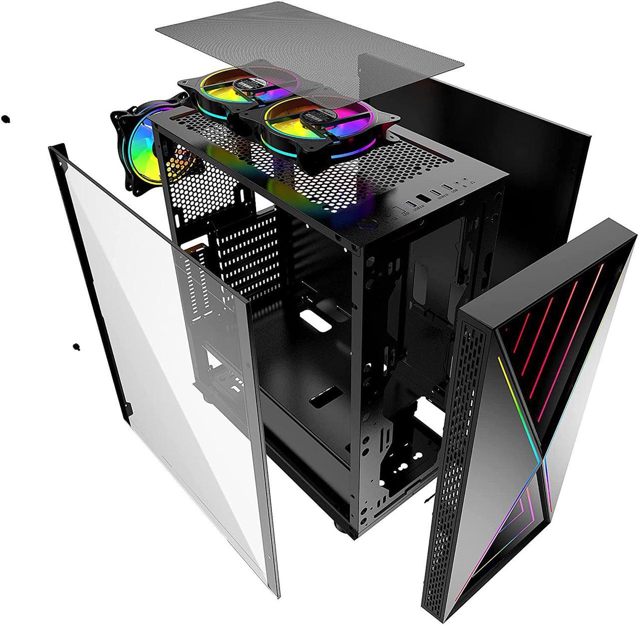 Alt view image 18 of 20 - Bgears b-BlackWidow RGB Black Black ATX Tower Computer Case