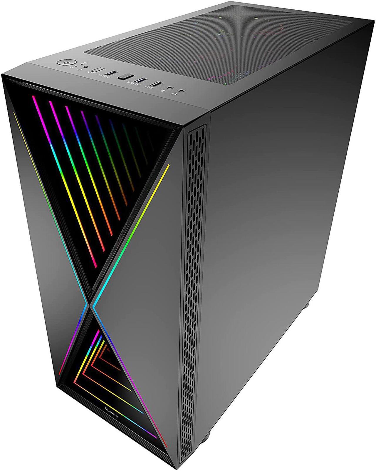 Alt view image 16 of 20 - Bgears b-BlackWidow RGB Black Black ATX Tower Computer Case