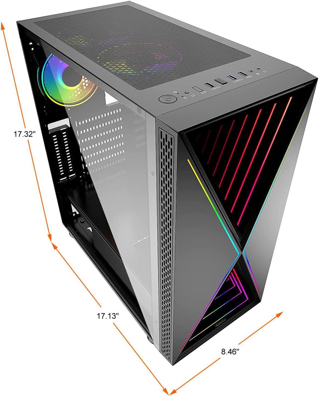 Alt view image 17 of 20 - Bgears b-BlackWidow RGB Black Black ATX Tower Computer Case