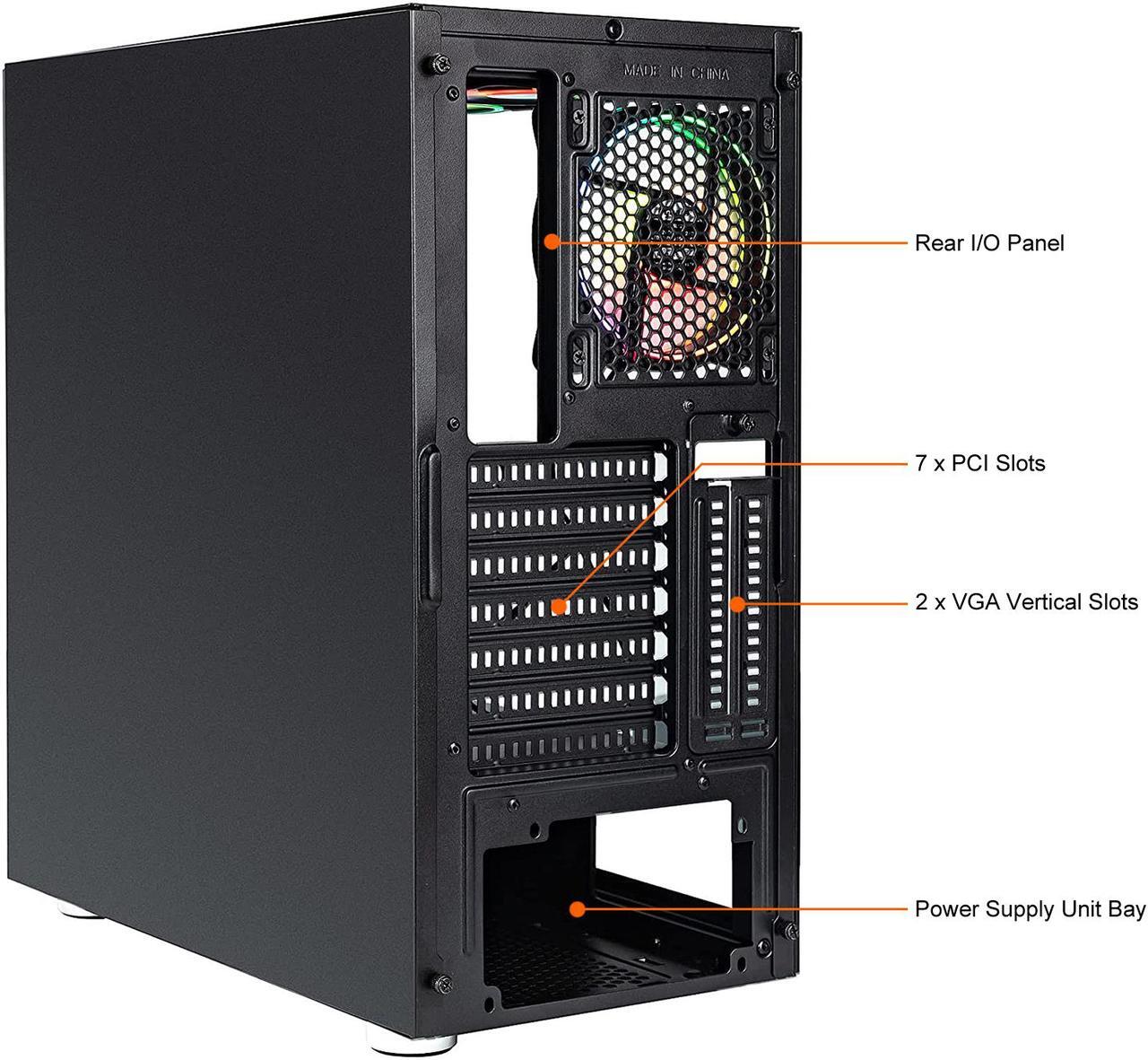 Alt view image 19 of 20 - Bgears b-BlackWidow RGB Black Black ATX Tower Computer Case