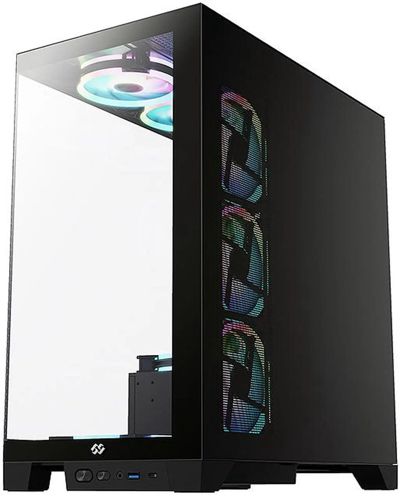 Alt view image 4 of 13 - Bgears b-Pellucid ATX Black Middle Tower ATX Tempered Glass Slim Mid Tower Crystal-Clear View with In?nity Tempered Glass Design