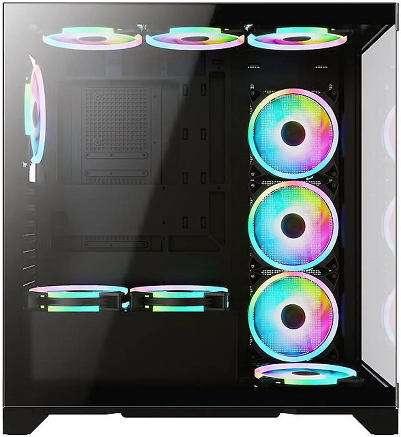 Alt view image 5 of 13 - Bgears b-Pellucid ATX Black Middle Tower ATX Tempered Glass Slim Mid Tower Crystal-Clear View with In?nity Tempered Glass Design