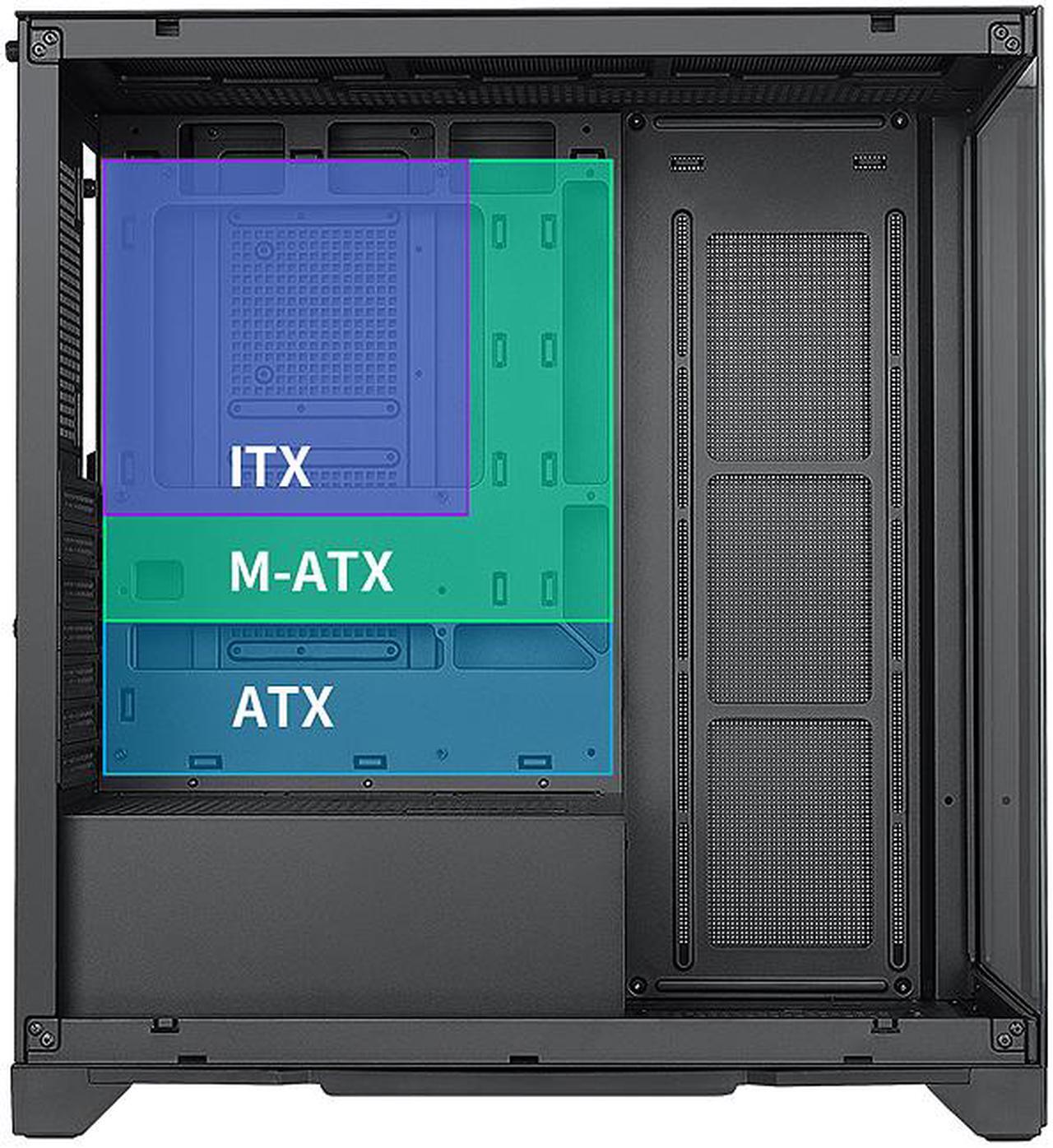 Alt view image 10 of 13 - Bgears b-Pellucid ATX Black Middle Tower ATX Tempered Glass Slim Mid Tower Crystal-Clear View with In?nity Tempered Glass Design