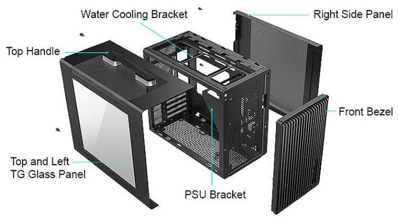 Alt view image 2 of 7 - Bgears Black Micro ATX Cases, b-Pellucid Mini - Black, Micro-ATX / ITX  BG30132