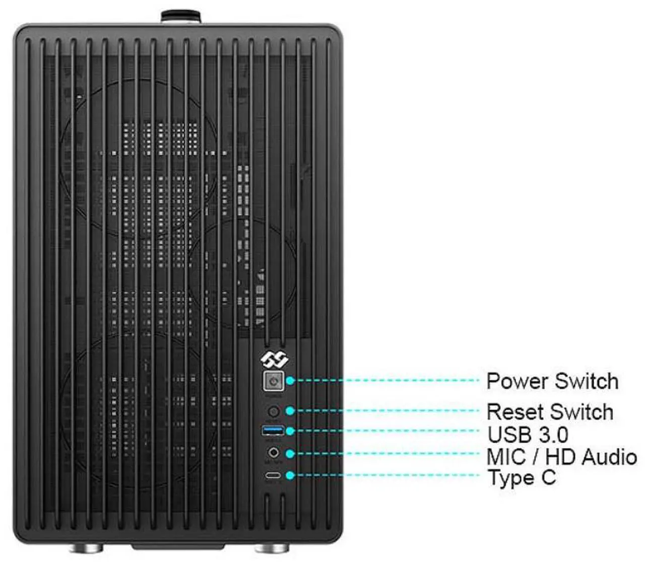 Alt view image 5 of 7 - Bgears White Micro ATX Cases,  ABS + Mesh, USB3.0 + Type C + Mic / HD Audio, White   BG30149