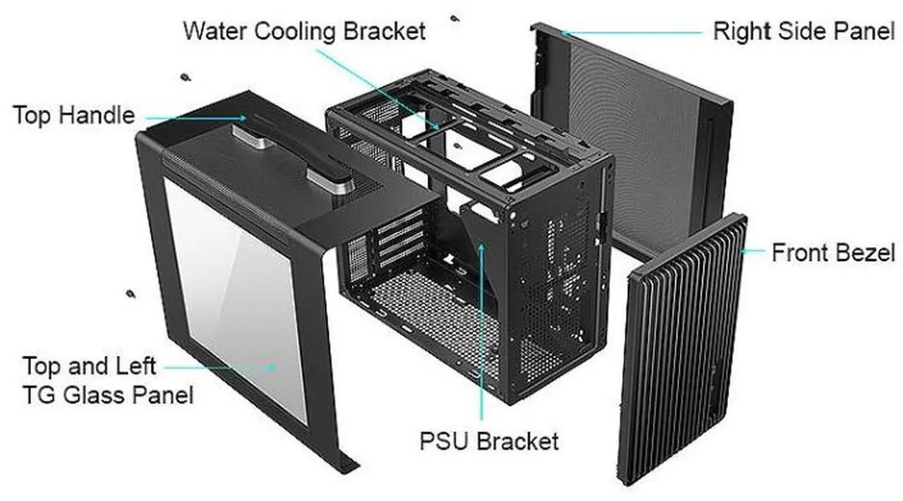 Alt view image 2 of 7 - Bgears White Micro ATX Cases,  ABS + Mesh, USB3.0 + Type C + Mic / HD Audio, White   BG30149