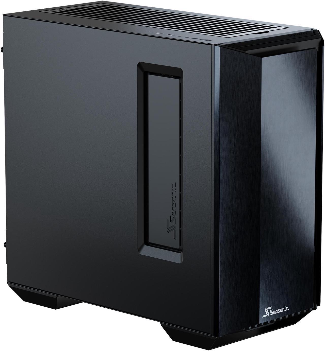 Seasonic SYNCRO Q704 Mid-Tower Case with SYNCRO DPC-850, 850W 80+ Platinum, Reverse-ATX Design, CONNECT Module Cable Management Hub, Large Air Intake with Fan Control in Fanless and Cooling Mode, Side Glass Panel, Pre-installed 4 NIDEC Fans