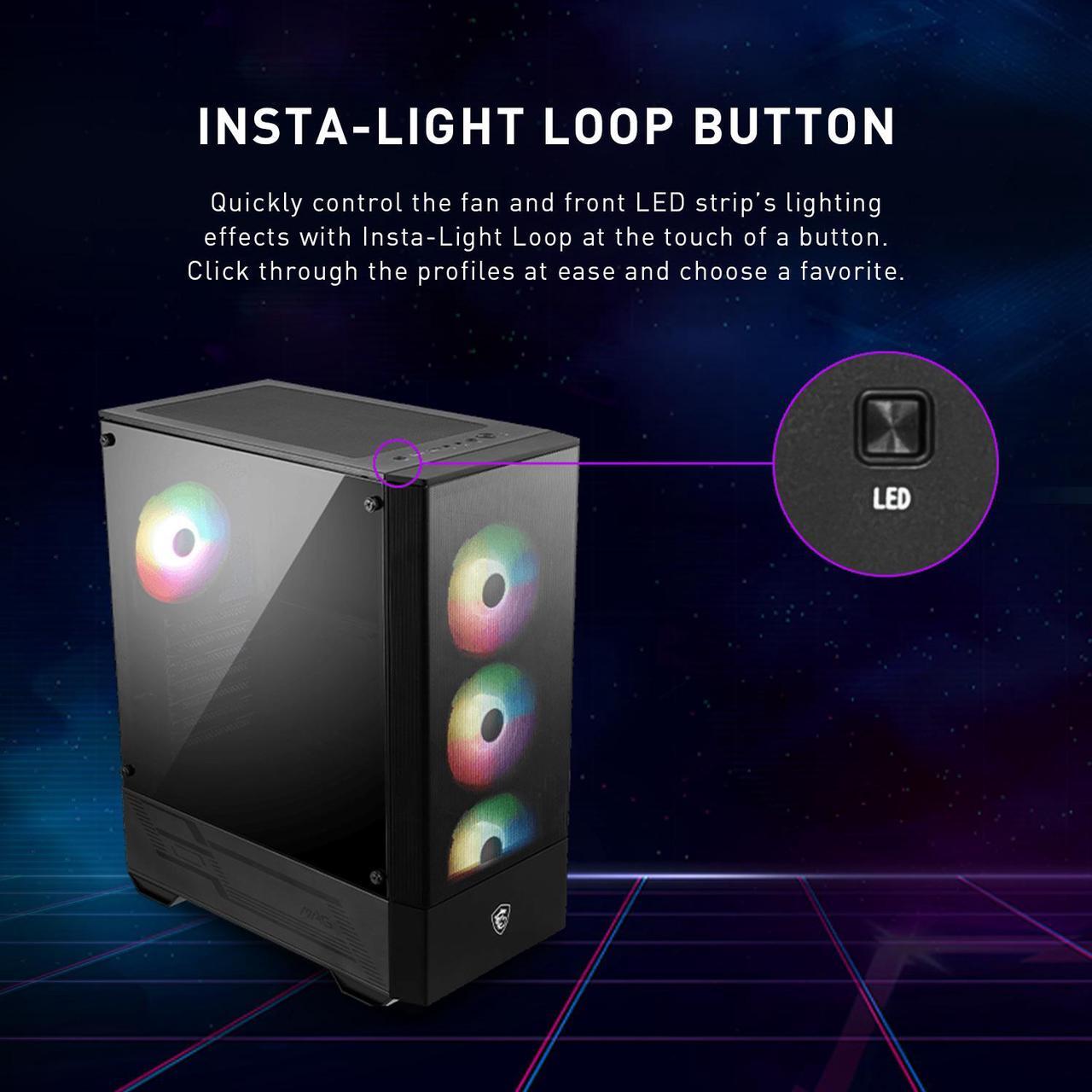Alt view image 9 of 14 - MSI Mid-Tower PC Gaming Case – Tempered Glass Side Panel – 4 x 120mm aRGB Fan – Liquid Cooling Support up to 240mm Radiator x 1 – MAG Forge 112R