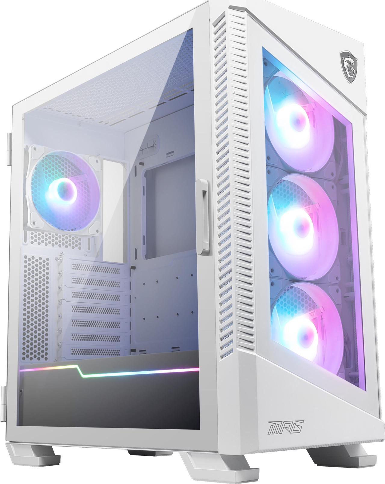 MSI MPG VELOX 100R White SPCC Steel / Laminated Tempered Glass ATX Mid Tower Computer Case