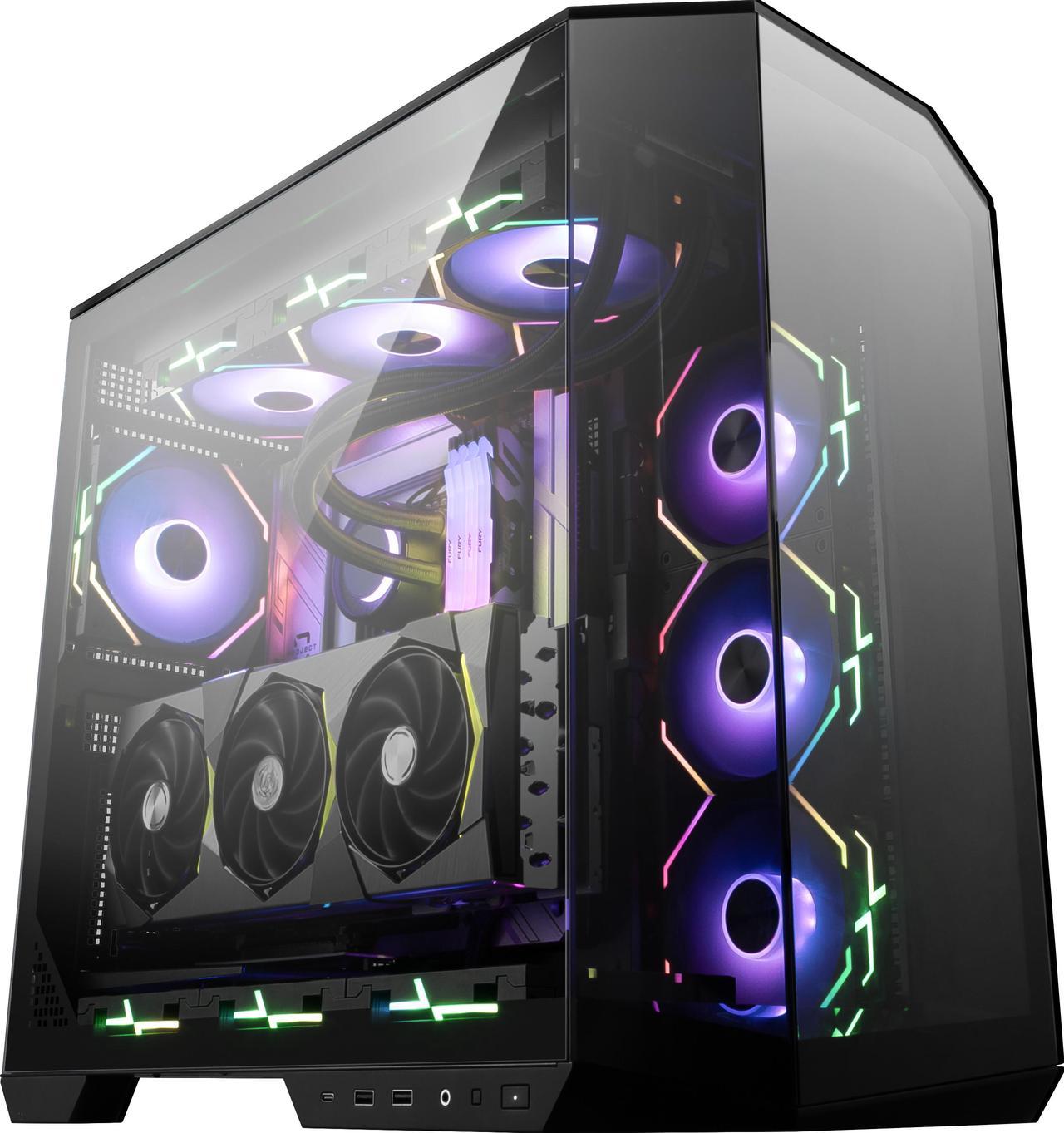 MSI MAG PANO 100L PZ Project Zero Mid Tower ATX Gaming Case, ABS Plastic, SPCC Steel, Tempered Glass, Support Back-Connect, 270-degree Panoramic Display, GPU Support Stand, Dust Filter