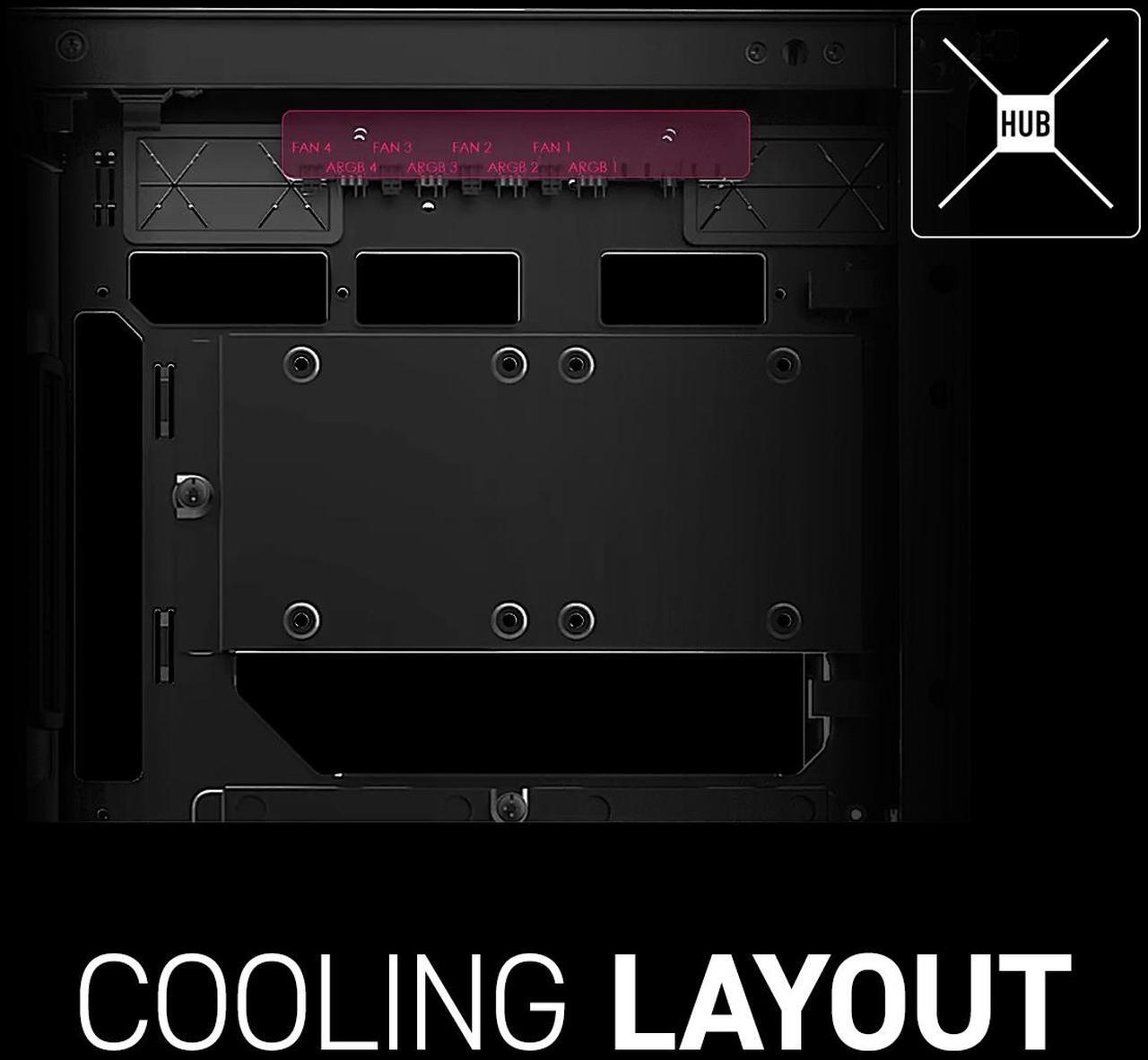 Alt view image 12 of 15 - MSI MPG Velox 300R Airflow PZ - Mid-Tower Gaming PC Case - Tempered Glass Side Panel - 2 x 160 mm Dual Layer Blades Fans - Liquid Cooling Support up to 360mm Radiator - Mesh Panel for Airflow