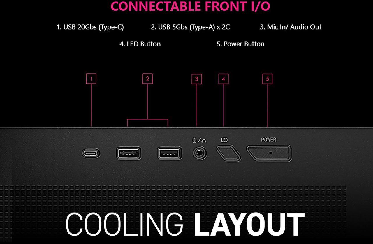 Alt view image 15 of 15 - MSI MPG Velox 300R Airflow PZ - Mid-Tower Gaming PC Case - Tempered Glass Side Panel - 2 x 160 mm Dual Layer Blades Fans - Liquid Cooling Support up to 360mm Radiator - Mesh Panel for Airflow