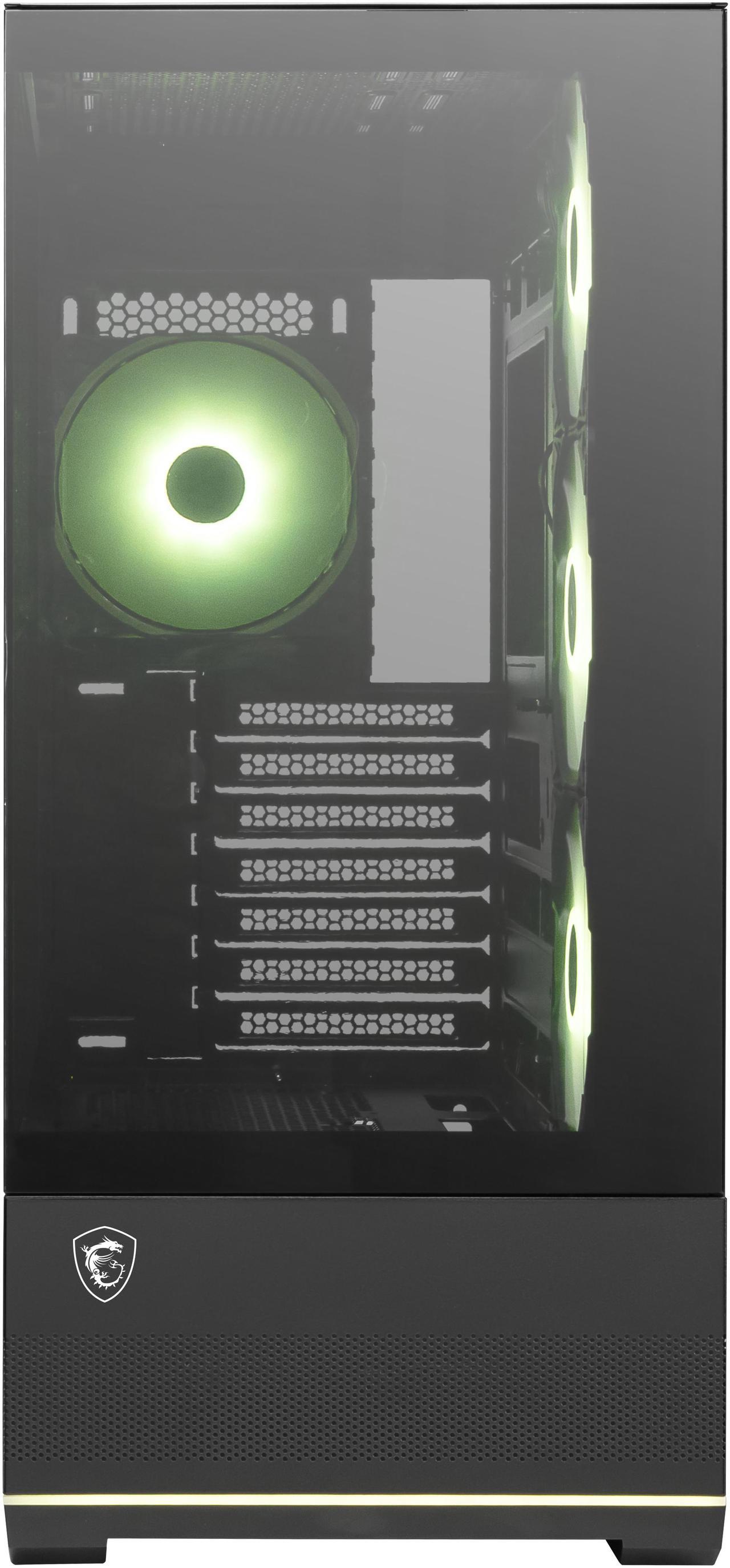 Alt view image 5 of 17 - MSI MAG PANO 110R PZ - Mid-Tower Gaming PC Case - Tempered Glass Side Panel - 4 x 120mm ARGB Fans - Liquid Cooling Support up to 360mm Radiator - Mesh Panel for Optimized Airflow