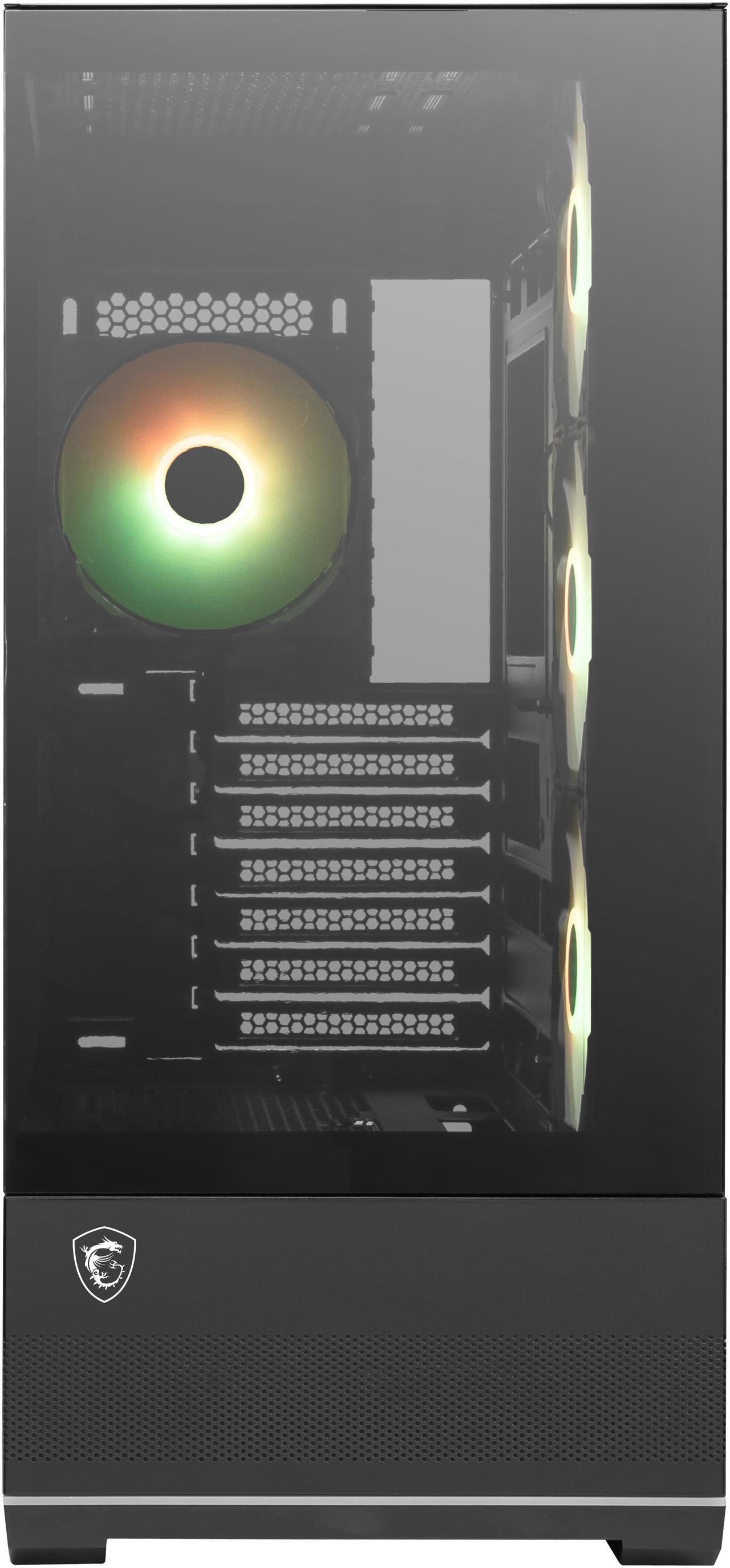 Alt view image 6 of 17 - MSI MAG PANO 110R PZ - Mid-Tower Gaming PC Case - Tempered Glass Side Panel - 4 x 120mm ARGB Fans - Liquid Cooling Support up to 360mm Radiator - Mesh Panel for Optimized Airflow
