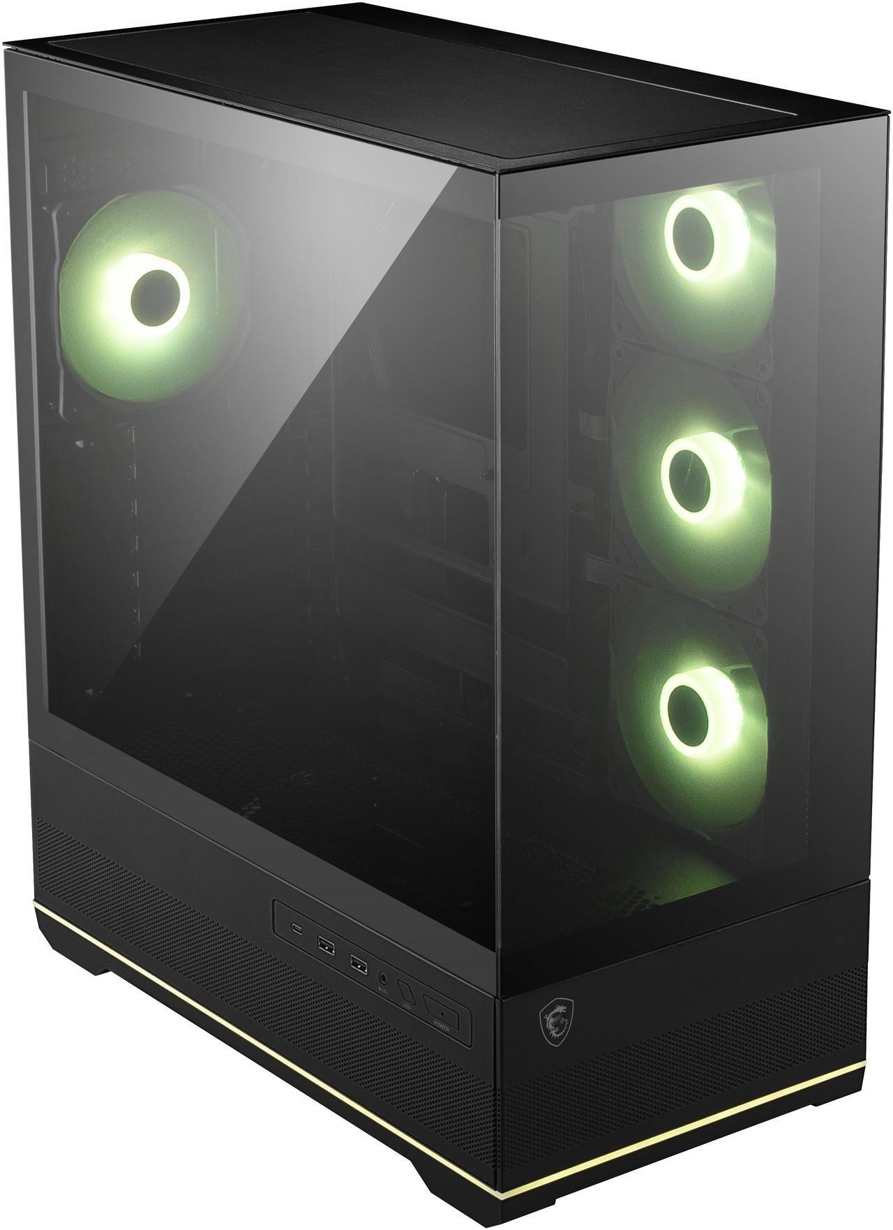 Alt view image 10 of 17 - MSI MAG PANO 110R PZ - Mid-Tower Gaming PC Case - Tempered Glass Side Panel - 4 x 120mm ARGB Fans - Liquid Cooling Support up to 360mm Radiator - Mesh Panel for Optimized Airflow