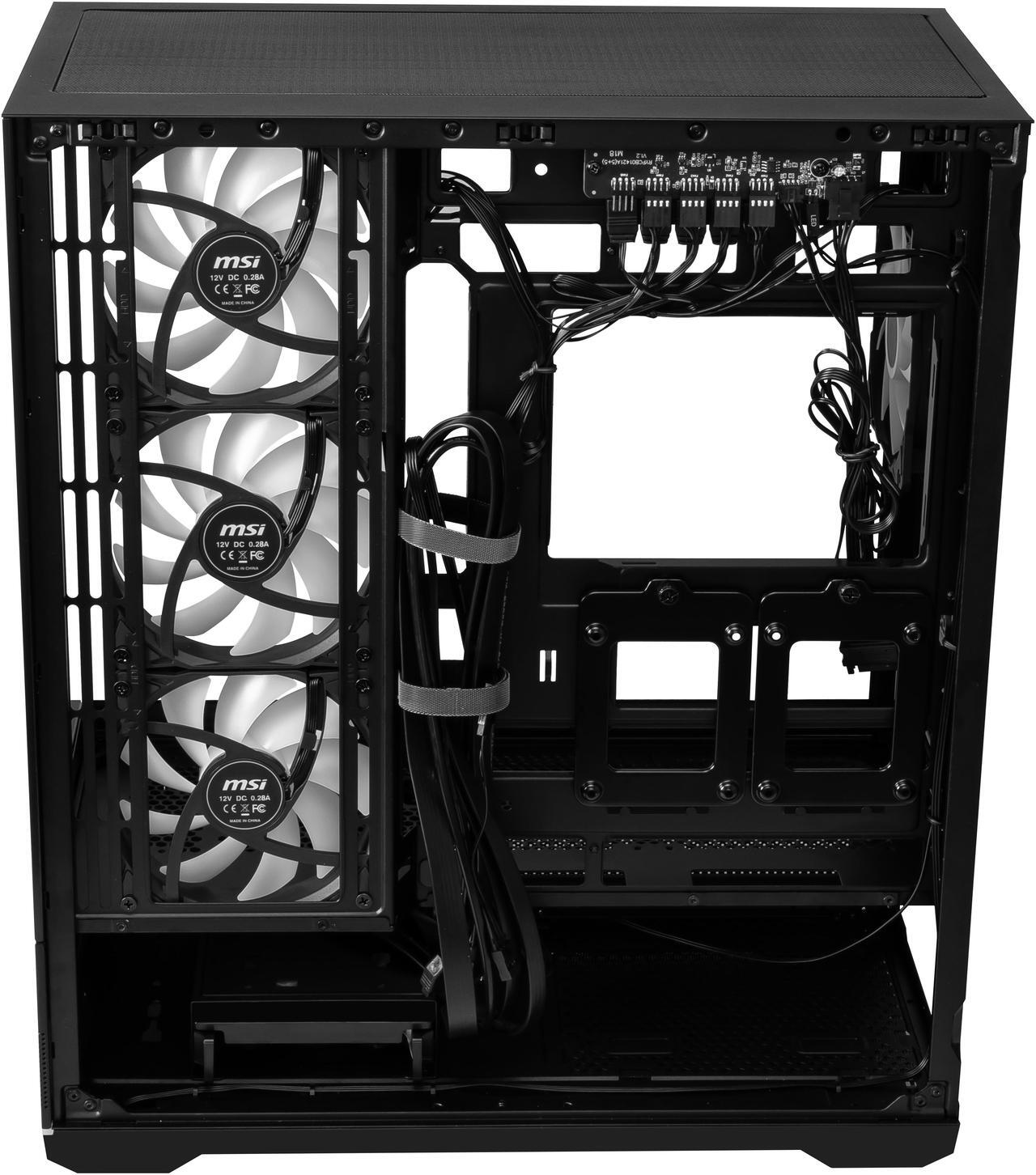 Alt view image 15 of 17 - MSI MAG PANO 110R PZ - Mid-Tower Gaming PC Case - Tempered Glass Side Panel - 4 x 120mm ARGB Fans - Liquid Cooling Support up to 360mm Radiator - Mesh Panel for Optimized Airflow