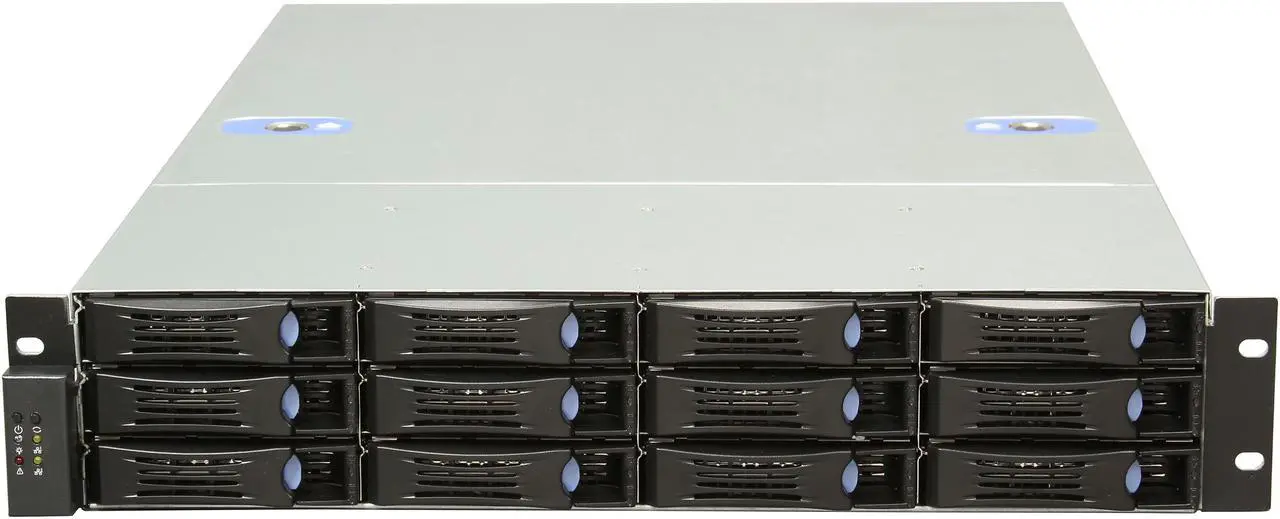 Alt view image 2 of 7 - Habey ESC-2122C 2U Storage Server Chassis with 12 hot-swap SAS/SATA Bay - OEM
