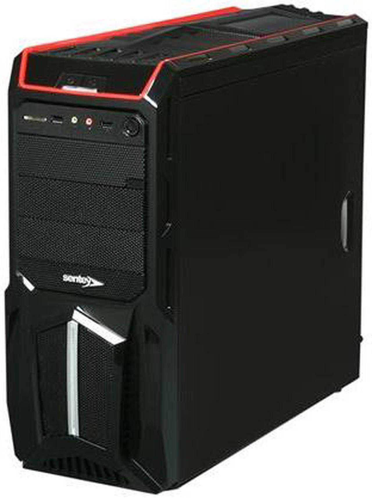 Alt view image 3 of 10 - Sentey Optimus Extreme Division Tower Case - RED 3 x LED FAN / 1 120mm Rear FAN /2 x USB / Card Rdr / Fan Control /4 x Removable Bays / Screwless