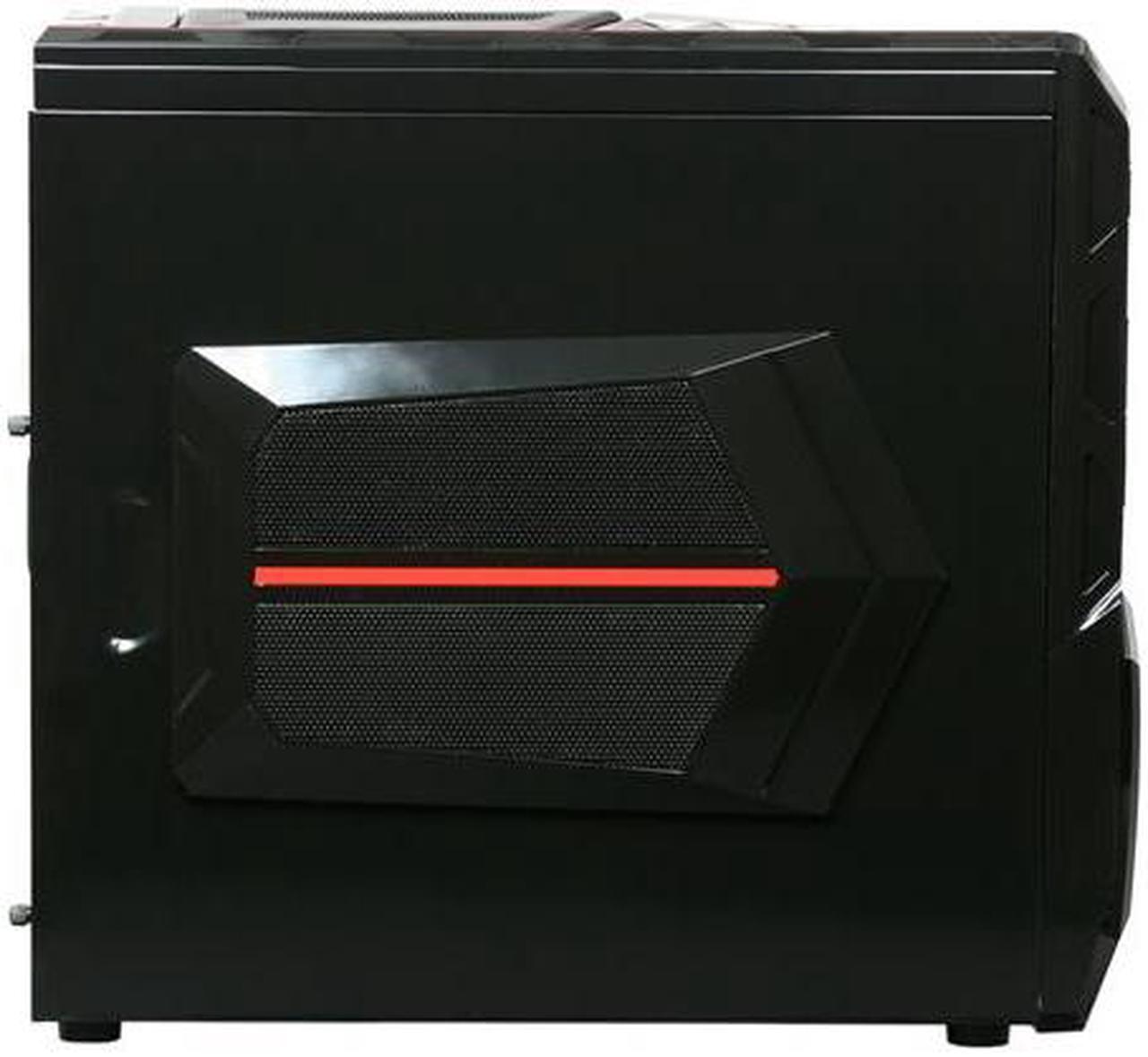 Alt view image 4 of 10 - Sentey Optimus Extreme Division Tower Case - RED 3 x LED FAN / 1 120mm Rear FAN /2 x USB / Card Rdr / Fan Control /4 x Removable Bays / Screwless