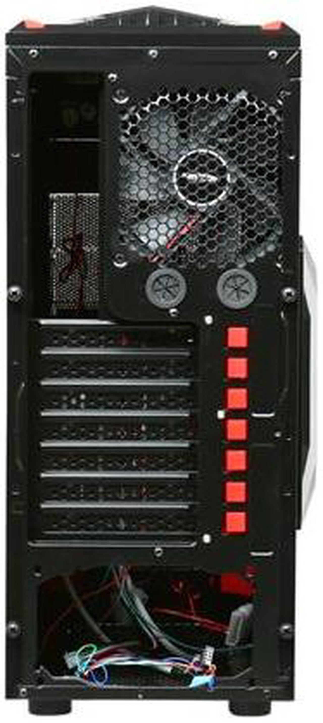 Alt view image 9 of 10 - Sentey Optimus Extreme Division Tower Case - RED 3 x LED FAN / 1 120mm Rear FAN /2 x USB / Card Rdr / Fan Control /4 x Removable Bays / Screwless