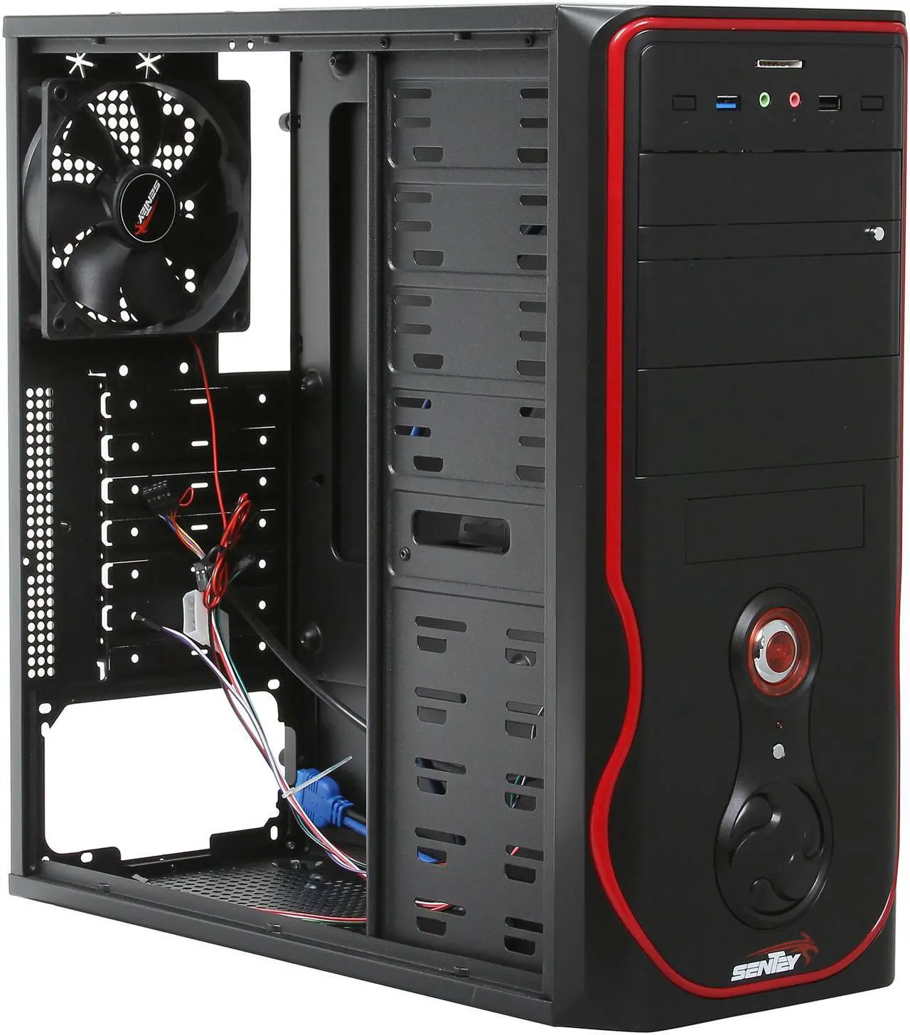 Alt view image 7 of 9 - Sentey CS1-1399 PLUS Black SECC 0.5mm ATX Mid Tower Computer Case