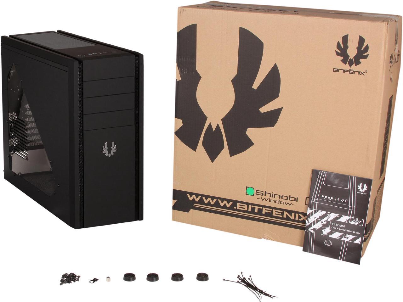Alt view image 10 of 10 - BitFenix Shinobi Window Black Steel / Plastic ATX Mid Tower Computer Case