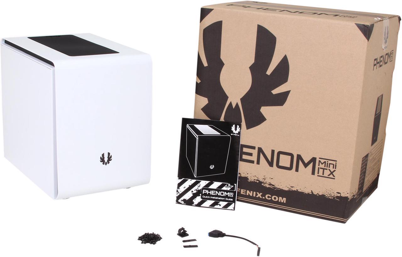Alt view image 12 of 12 - BitFenix Phenom BFC-PHE-300-WWXKK-RP Arctic White Steel / Plastic Mini-ITX Tower Computer Case