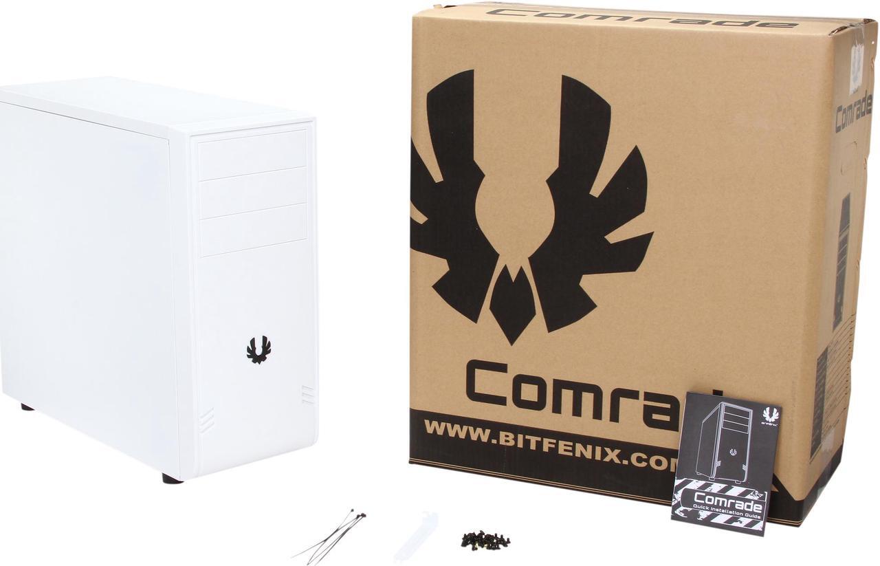 Alt view image 9 of 9 - BitFenix Comrade BFC-COM-100-WWXS1-RP White ATX Computer Case