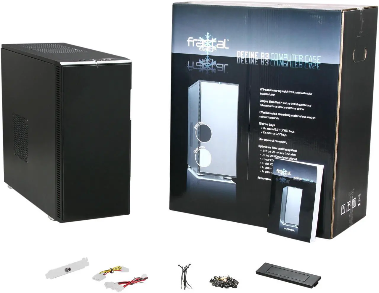Alt view image 11 of 11 - Fractal Design Define R3 Black ATX Mid Tower Silent PC Computer Case