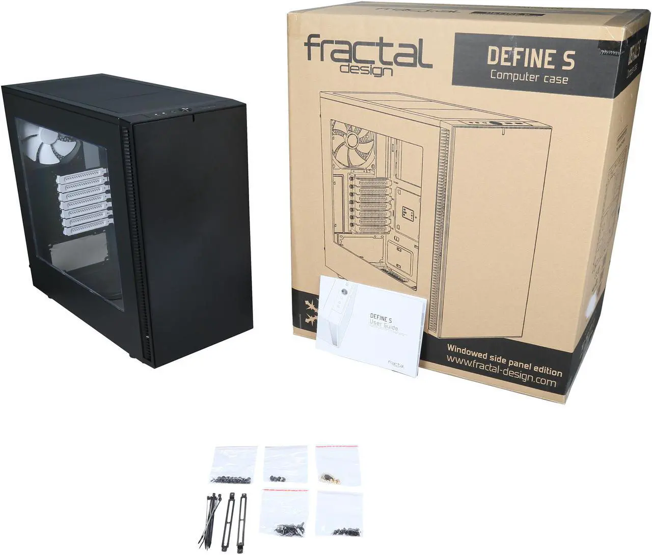 Alt view image 11 of 10 - Fractal Design Define S Black Window Silent ATX Midtower Computer Case
